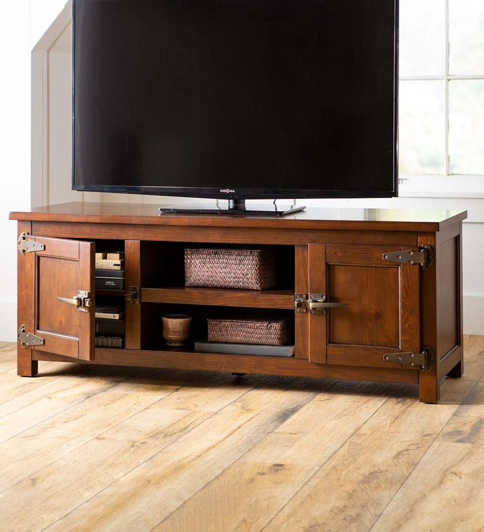 Plow &amp; Hearth Home Office | Indoor Living Portland Ice Box Tv Cabinet With Replica Hardware