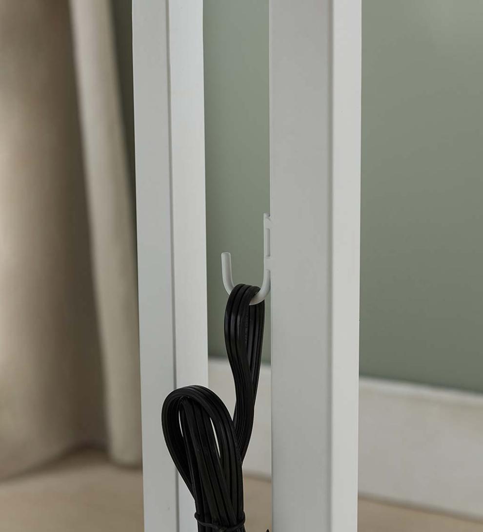 Plow &amp; Hearth Home Office | Indoor Living Pull-Up Table With Charging Station - Black