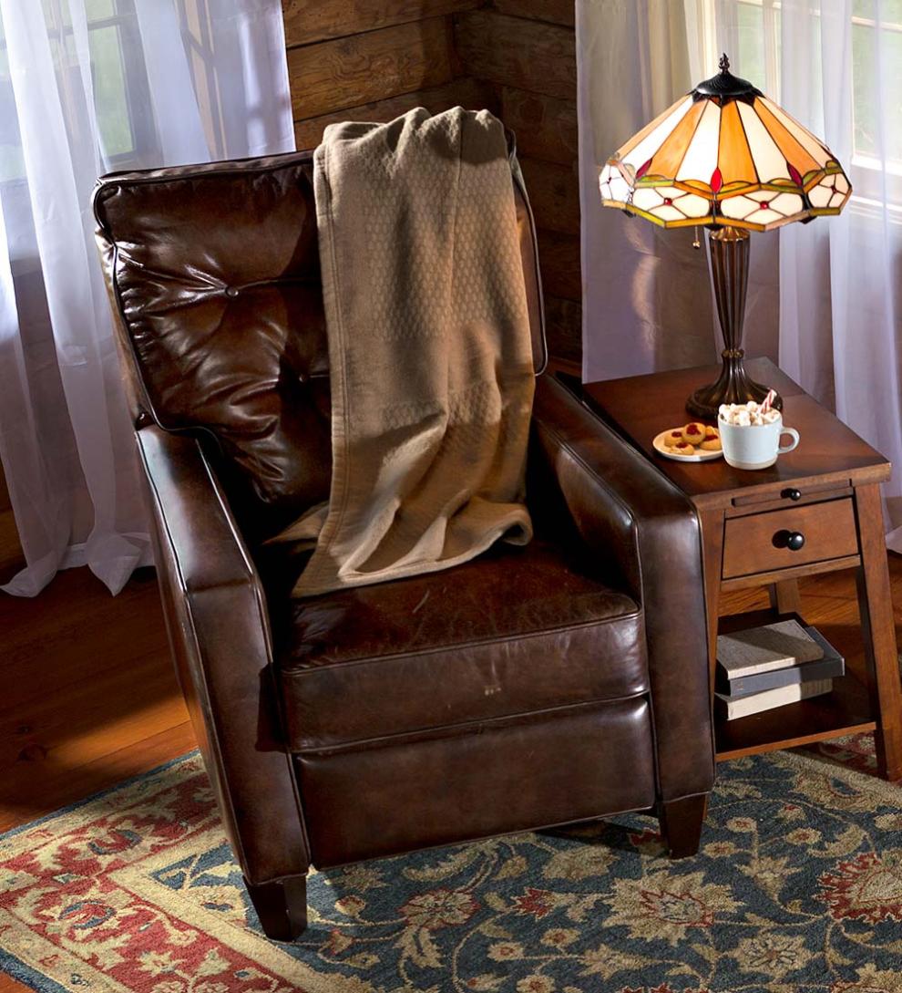 Plow &amp; Hearth Home Office | Indoor Living Stained Glass Gold And Ruby Diamond Table And Floor Lamps