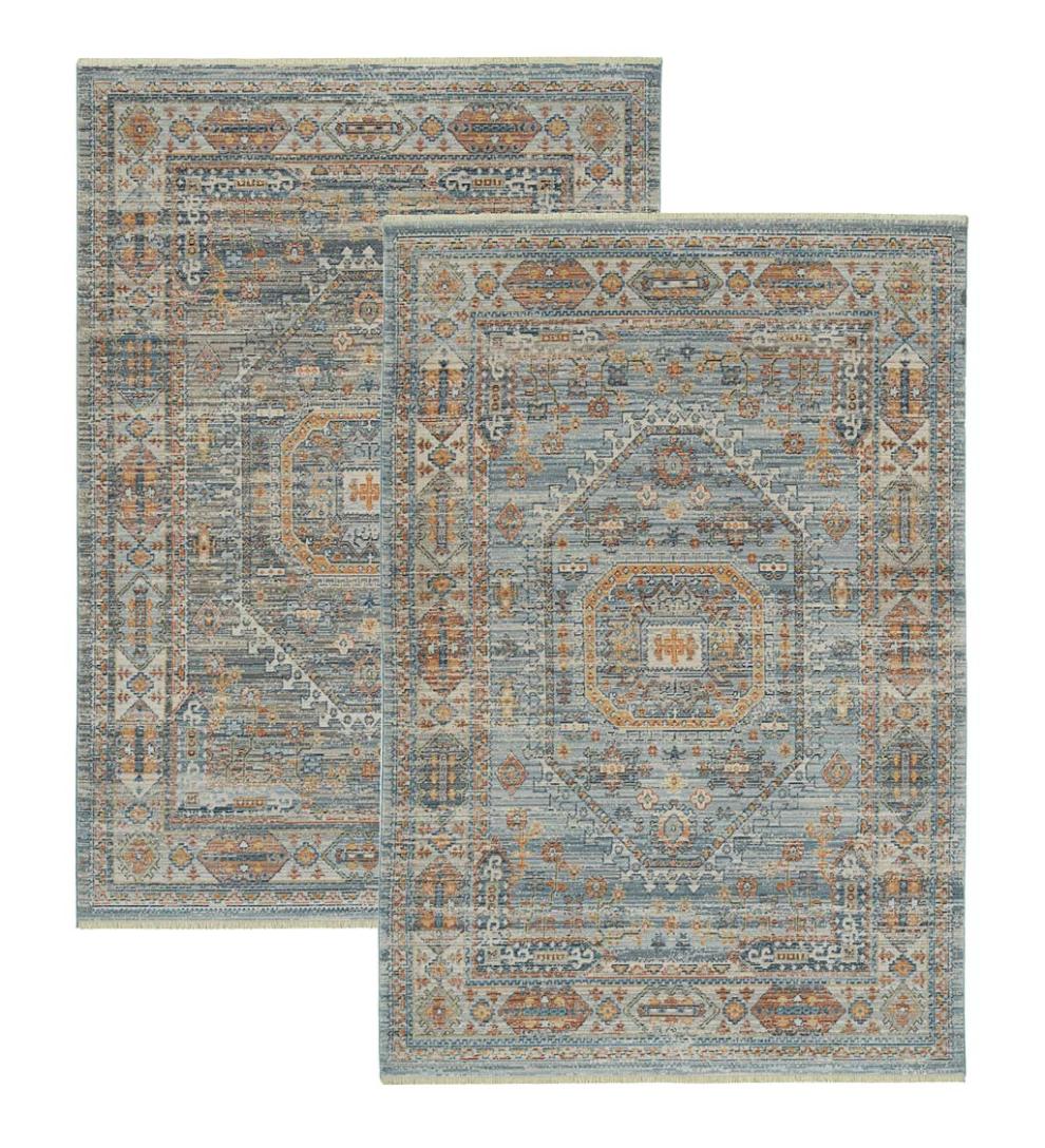 Plow &amp; Hearth Home Office | Indoor Living Strassburg Border Easy Care Polyester Rug
