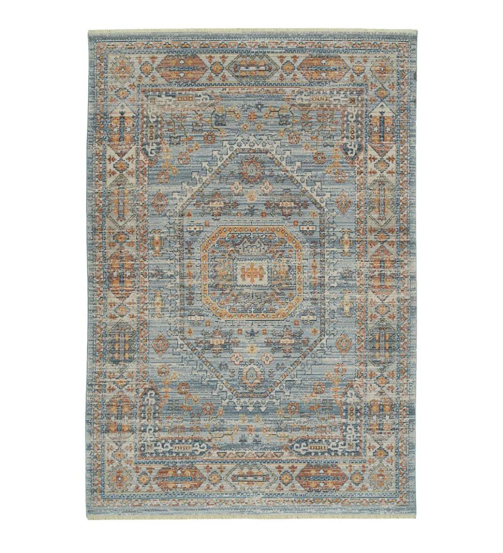 Plow &amp; Hearth Home Office | Indoor Living Strassburg Border Easy Care Polyester Rug