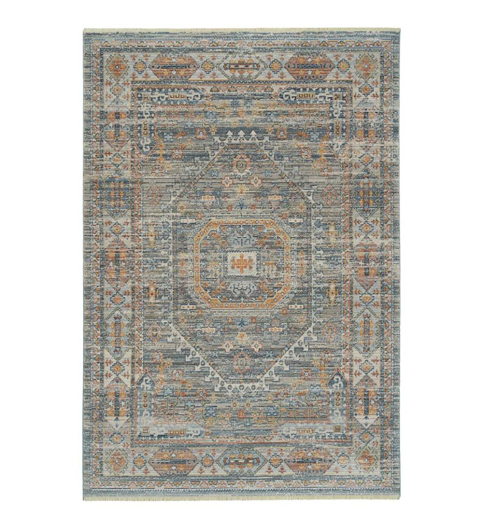 Plow &amp; Hearth Home Office | Indoor Living Strassburg Border Easy Care Polyester Rug