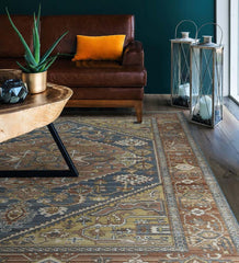 Plow &amp; Hearth Home Office | Indoor Living Strassburg Harlequin Easy Care Polyester Rug