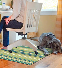 Plow &amp; Hearth Home Office | Indoor Living Striped Chair Mat - Blue