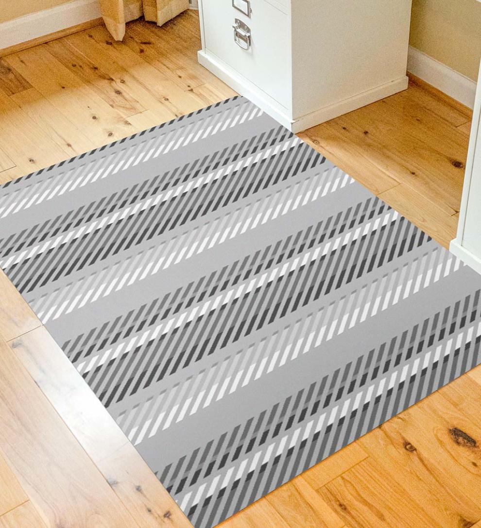 Plow &amp; Hearth Home Office | Indoor Living Striped Chair Mat - Blue