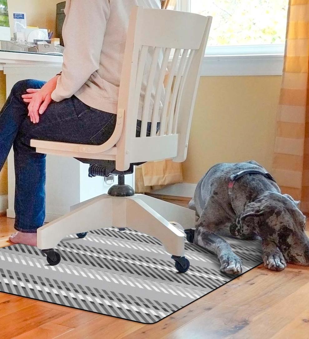 Plow &amp; Hearth Home Office | Indoor Living Striped Chair Mat - Blue