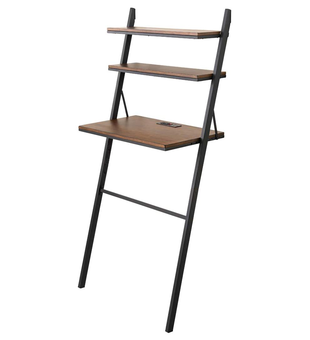 Plow &amp; Hearth Home Office | Indoor Living Three Position Adjustable Ladder Desk With Charging Station