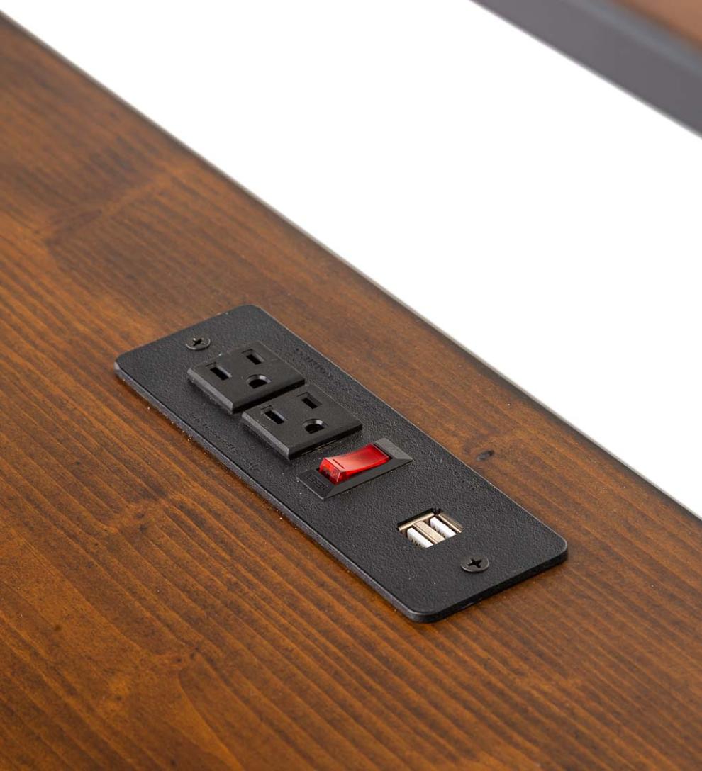 Plow &amp; Hearth Home Office | Indoor Living Three Position Adjustable Ladder Desk With Charging Station