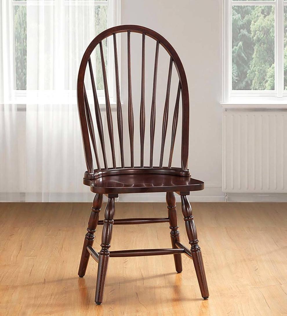 Plow &amp; Hearth Home Office | Indoor Living Traditional Hardwood Windsor Back Chair - Antique Black