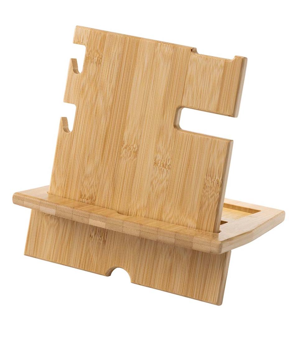 Plow &amp; Hearth Home Office | Indoor Living Wood Accessory Desk Organizer For Electronics