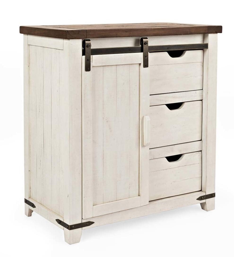 Plow &amp; Hearth Hutches &amp; Cupboards | Indoor Living Cape Charles Barn Door Wood Storage Cabinet - White