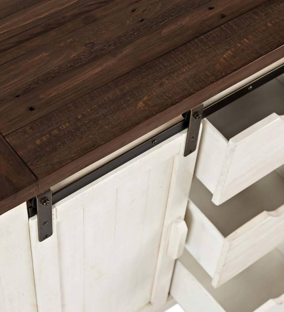 Plow &amp; Hearth Hutches &amp; Cupboards | Indoor Living Cape Charles Barn Door Wood Storage Cabinet - White