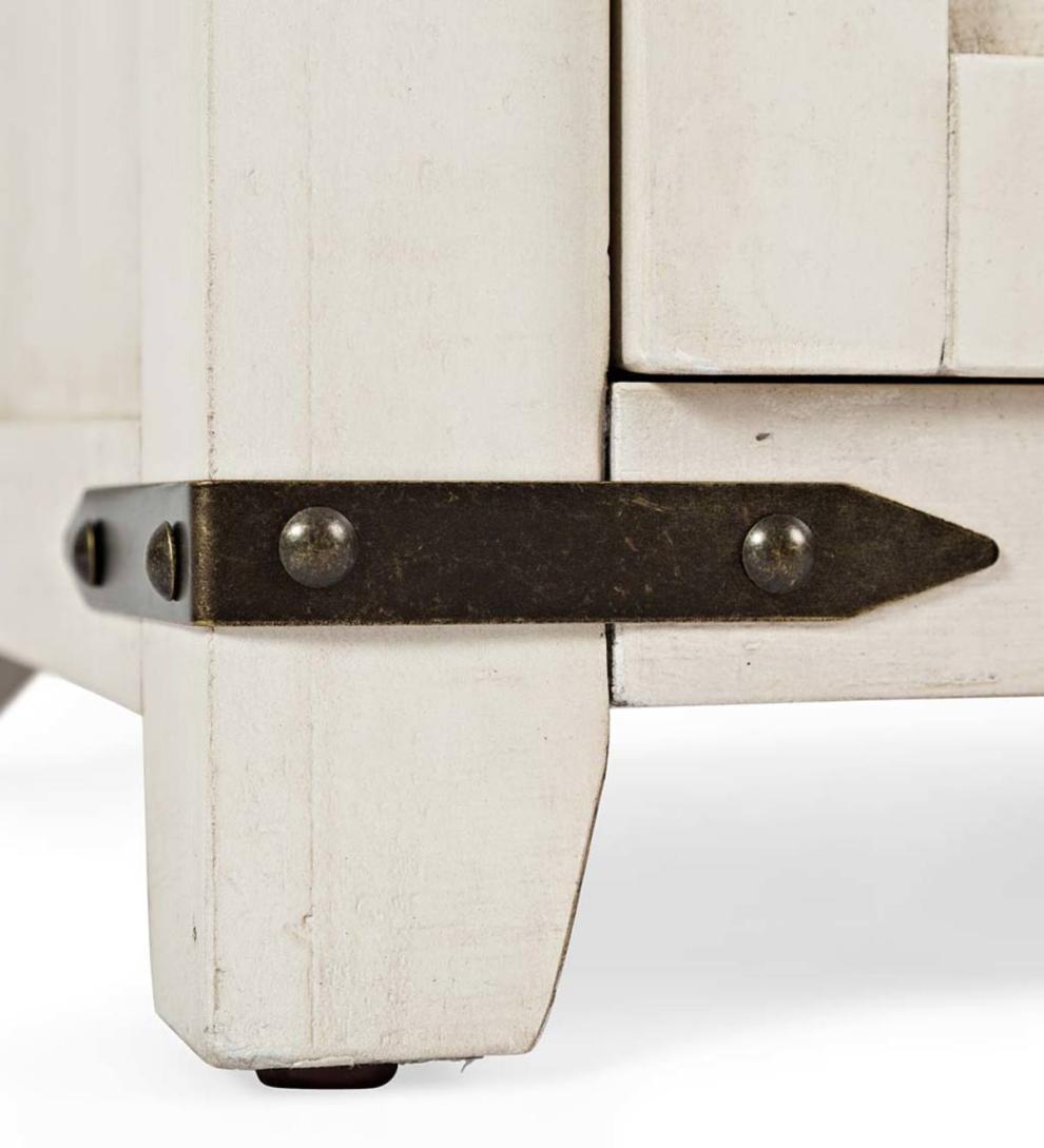 Plow &amp; Hearth Hutches &amp; Cupboards | Indoor Living Cape Charles Barn Door Wood Storage Cabinet - White