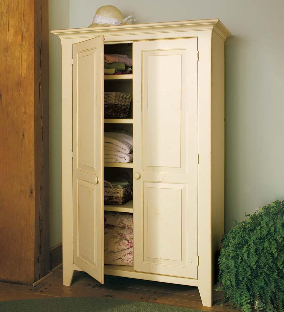 Plow &amp; Hearth Hutches &amp; Cupboards | Indoor Living Handcrafted Linen Cupboard - Avocado Green
