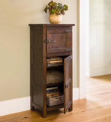 Plow &amp; Hearth Hutches &amp; Cupboards | Indoor Living Portland Ice Box Wood Jelly Cabinet With Replica Hardware