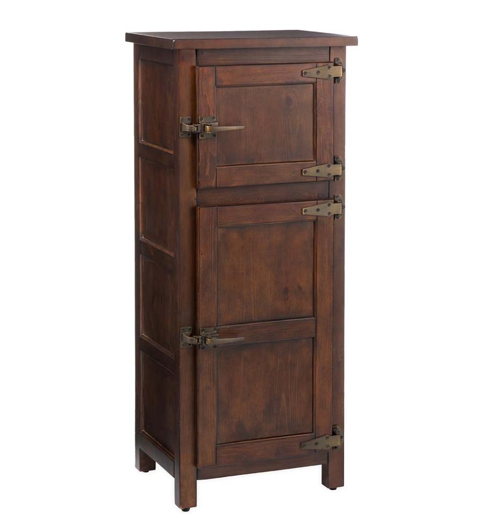 Plow &amp; Hearth Hutches &amp; Cupboards | Indoor Living Portland Ice Box Wood Jelly Cabinet With Replica Hardware