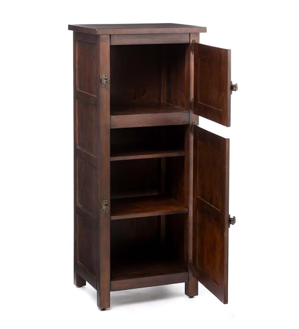 Plow &amp; Hearth Hutches &amp; Cupboards | Indoor Living Portland Ice Box Wood Jelly Cabinet With Replica Hardware