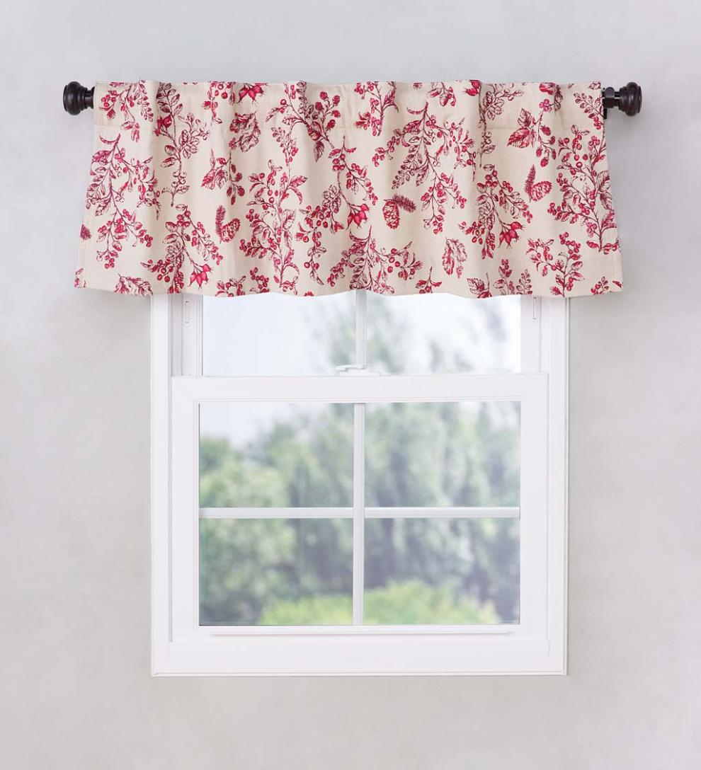 Plow &amp; Hearth Insulated Curtains | Indoor Living Botanical Toile Insulated Double-Lined Cotton Curtain Panel With Rod Pocket