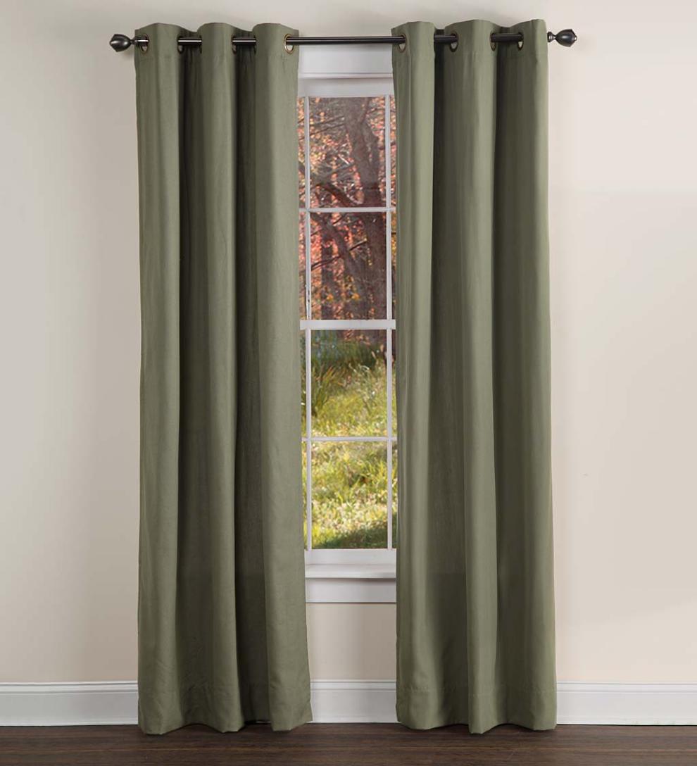 Plow &amp; Hearth Insulated Curtains | Indoor Living Energy Efficient Grommet-Top Homespun Insulated Curtains