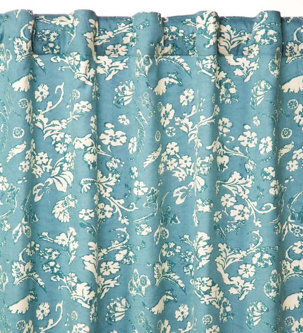Plow &amp; Hearth Insulated Curtains | Indoor Living Homespun Insulated Floral Damask Short Panel With Rod Pocket