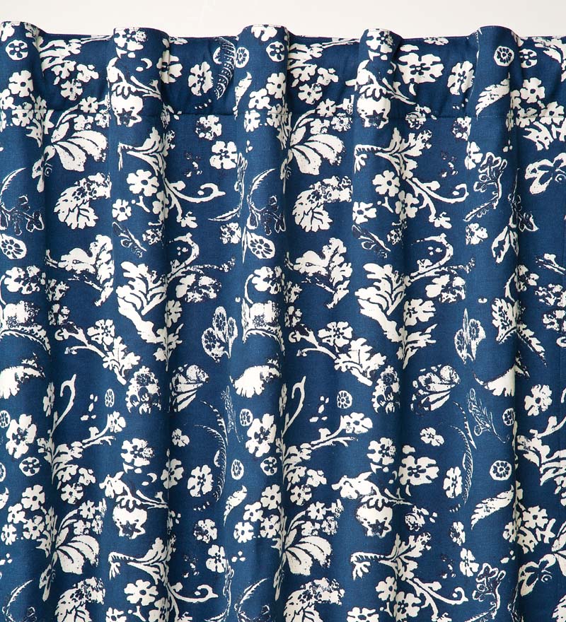 Plow &amp; Hearth Insulated Curtains | Indoor Living Homespun Insulated Floral Damask Short Panel With Rod Pocket