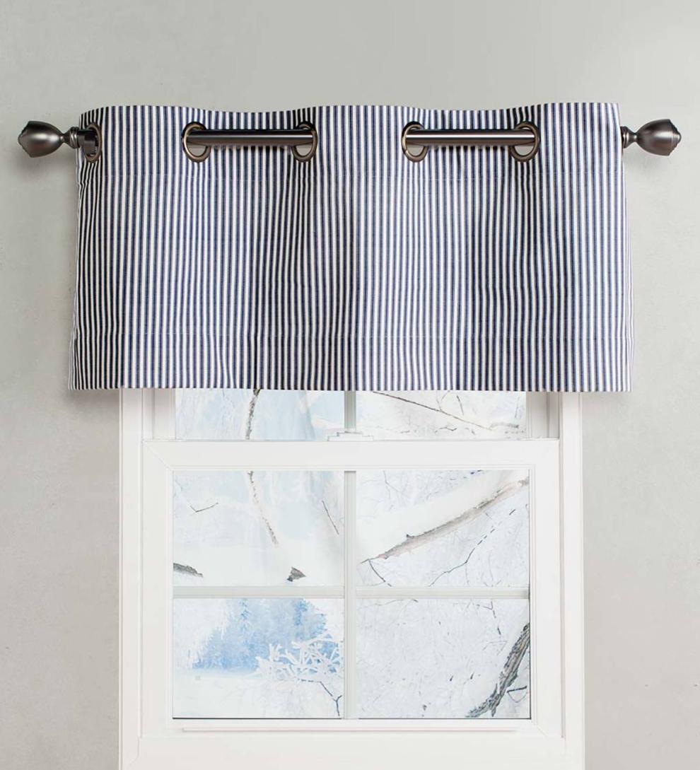 Plow &amp; Hearth Insulated Curtains | Indoor Living Thermalogic Insulated Ticking Stripe Grommet Top Curtain Pairs