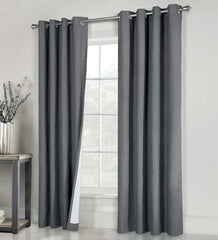 Plow &amp; Hearth Insulated Curtains | Indoor Living Thermaplus Slubbed Blackout Curtain Pairs With Grommets