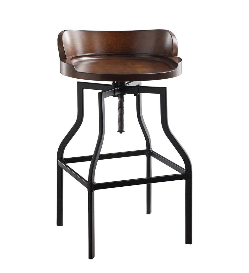 Plow &amp; Hearth Kitchen &amp; Bar Stools | Indoor Living Adjustable Height Barrel-Style Low Back Stool