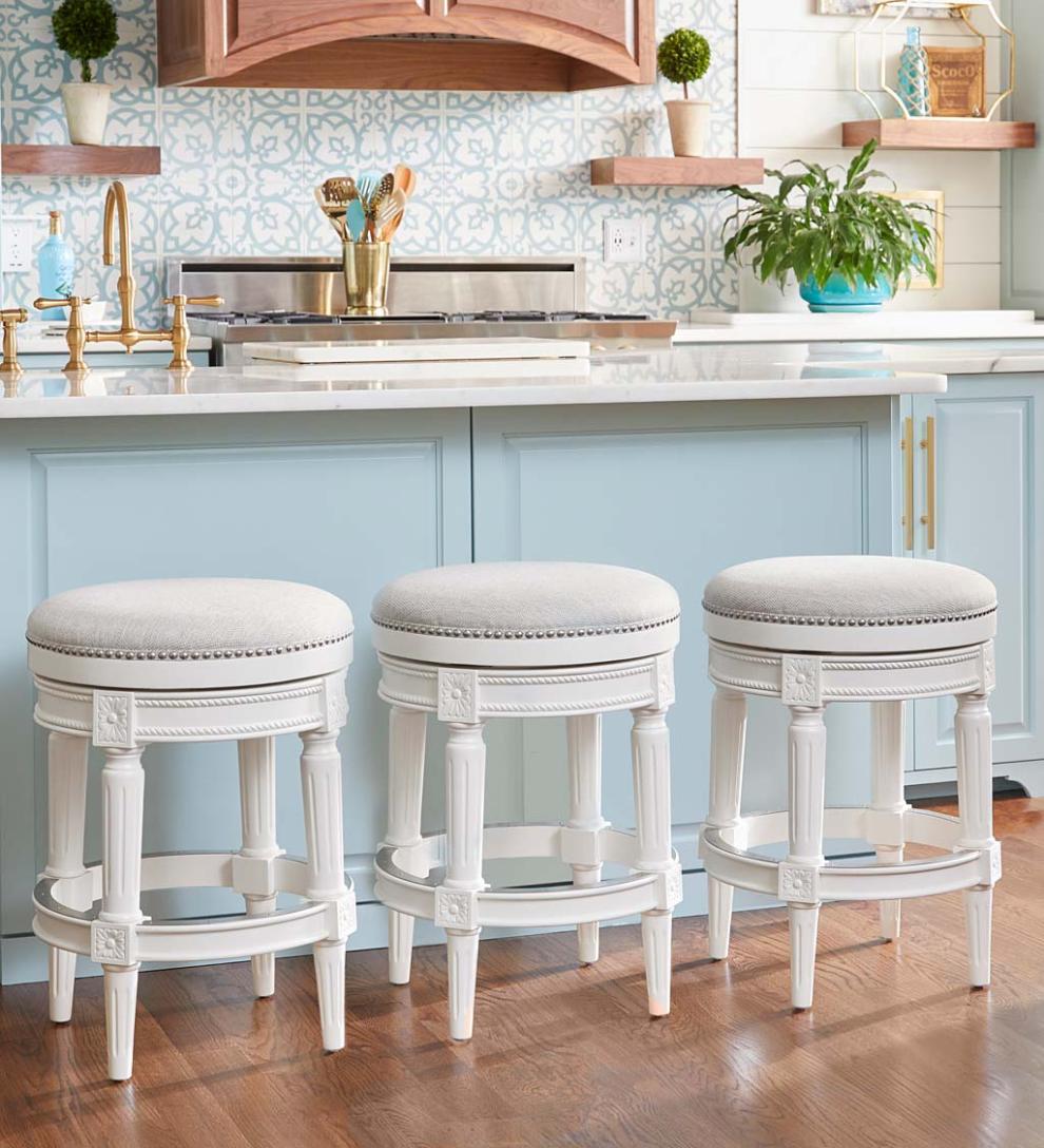 Plow &amp; Hearth Kitchen &amp; Bar Stools | Indoor Living Chapman Swivel Seat Bar And Counter Stools