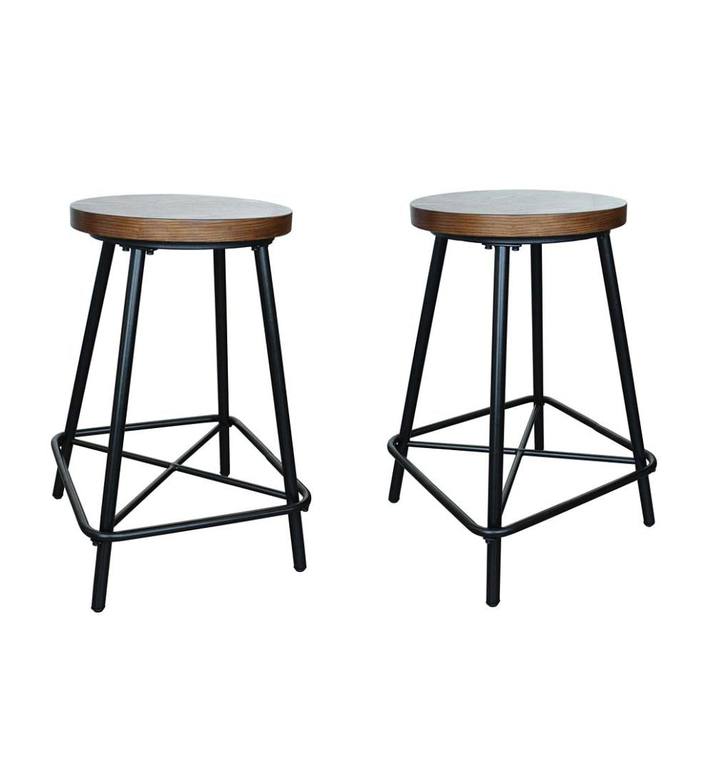 Plow &amp; Hearth Kitchen &amp; Bar Stools | Indoor Living Farmhouse Counter Stools, Set Of 2