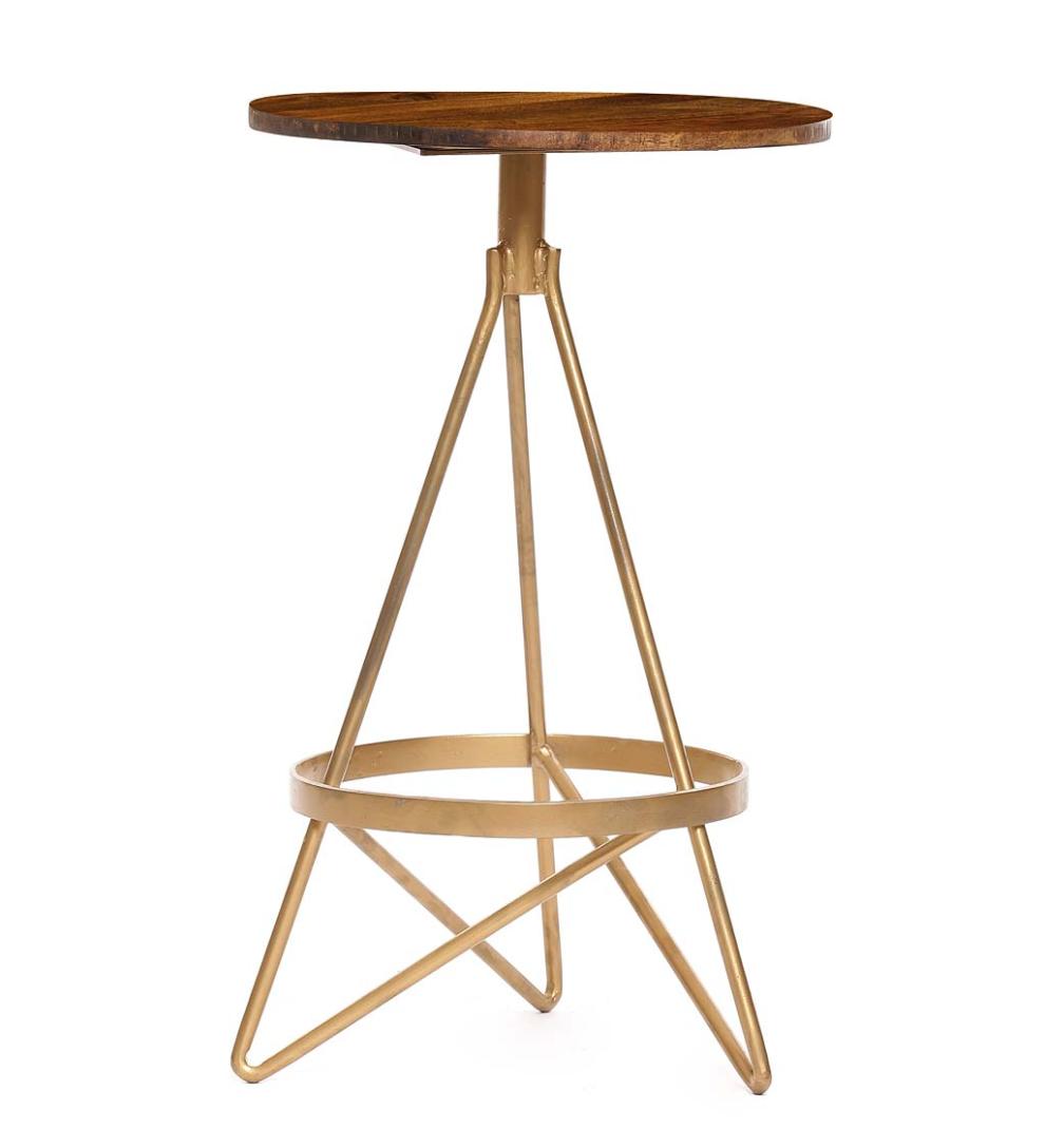 Plow &amp; Hearth Kitchen &amp; Bar Stools | Indoor Living Valentina Swivel Stool - Elm/Gold