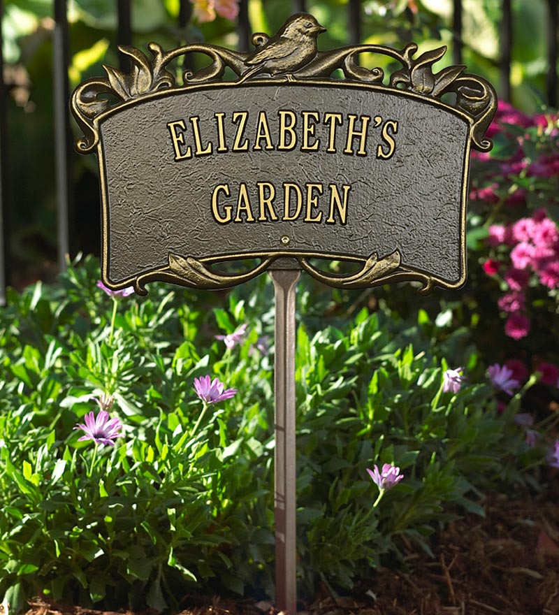 Plow &amp; Hearth Memorial &amp; Garden Plaques | Yard &amp; Garden Usa-Made Handcrafted Cast Aluminum Personalized Lawn Plaque - Antique Copper