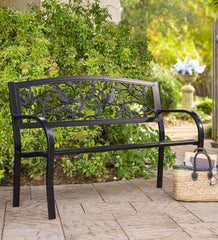 Plow &amp; Hearth Metal Furniture | Outdoor Living Cardinals Metal Garden Bench
