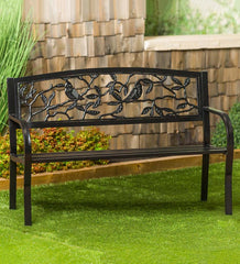 Plow &amp; Hearth Metal Furniture | Outdoor Living Cardinals Metal Garden Bench