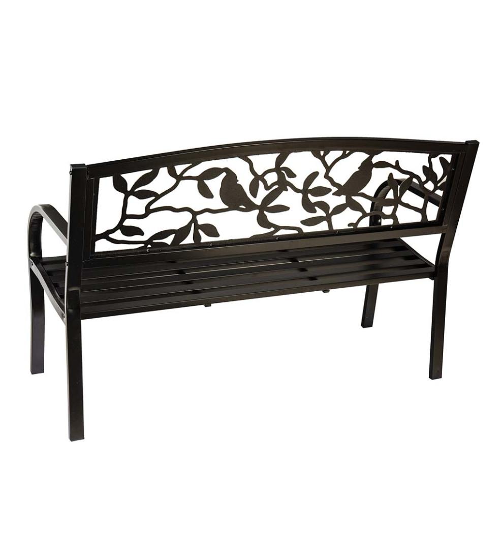 Plow &amp; Hearth Metal Furniture | Outdoor Living Cardinals Metal Garden Bench
