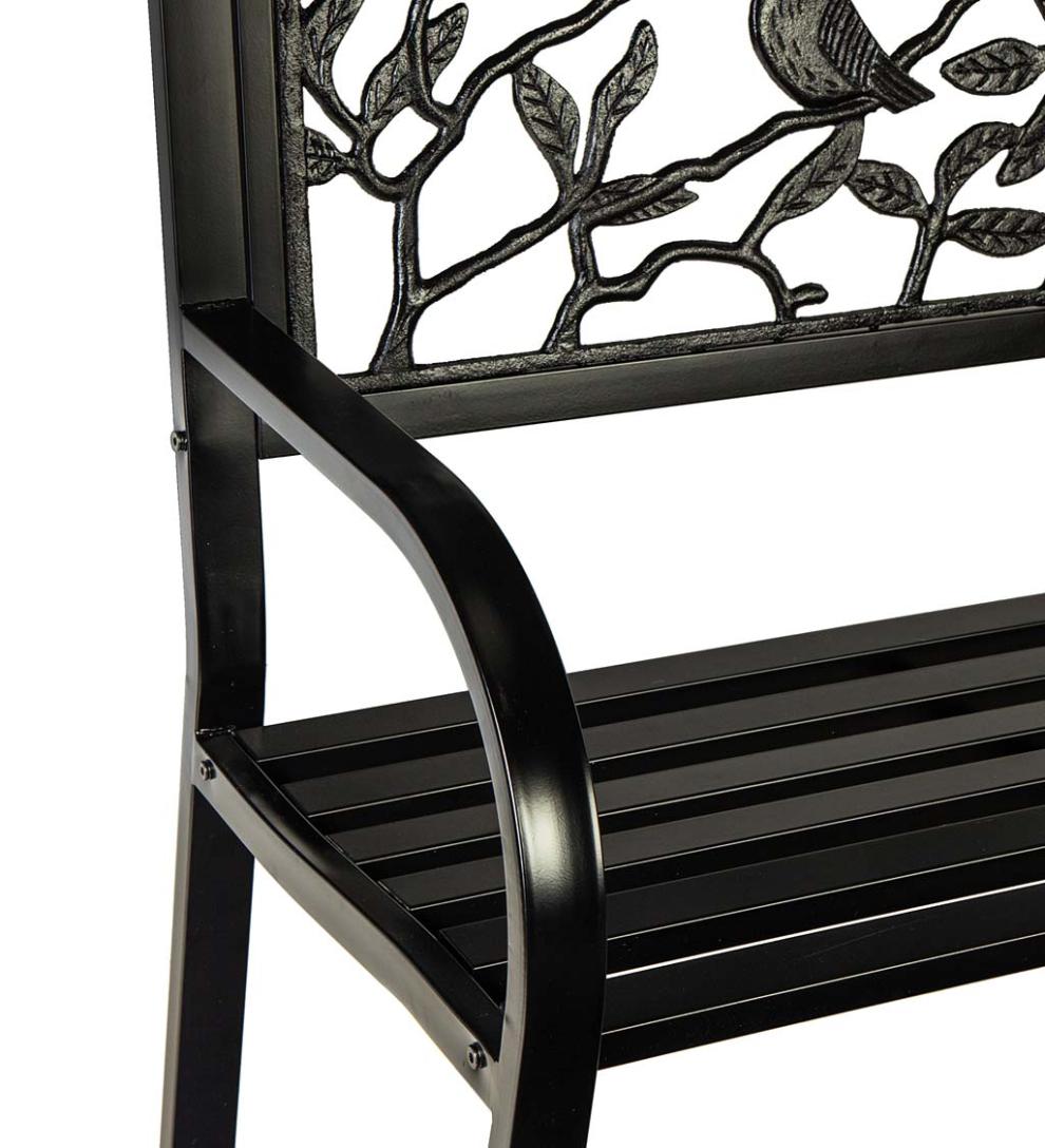Plow &amp; Hearth Metal Furniture | Outdoor Living Cardinals Metal Garden Bench