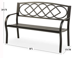 Plow &amp; Hearth Metal Furniture | Outdoor Living Celtic Knot Garden Bench