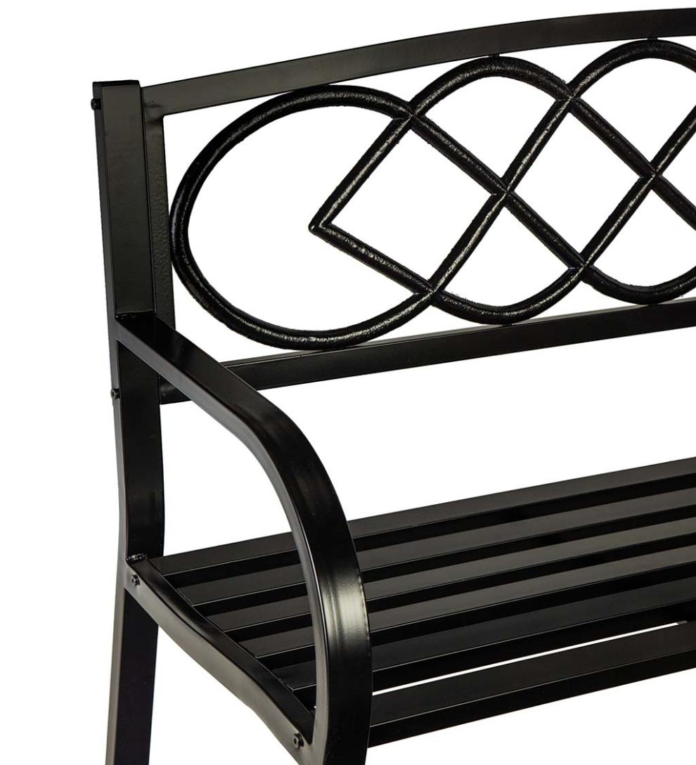 Plow &amp; Hearth Metal Furniture | Outdoor Living Celtic Knot Garden Bench