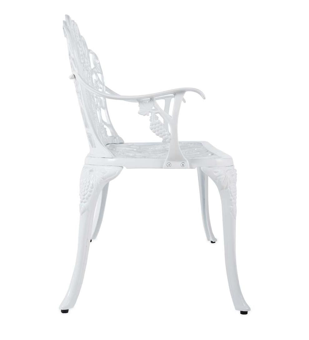 Plow &amp; Hearth Metal Furniture | Outdoor Living Grapevine Garden Bench In Powder-Coated Aluminum - Black