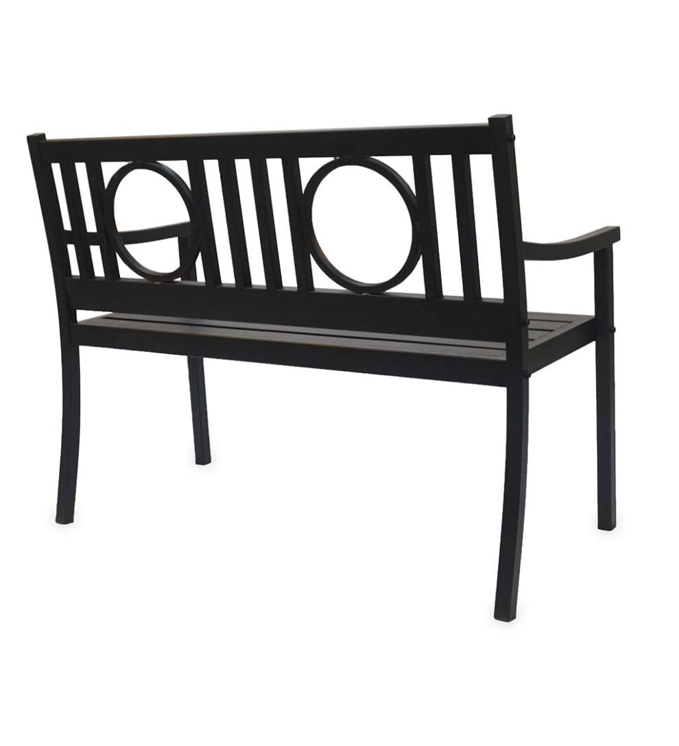 Plow &amp; Hearth Metal Furniture | Outdoor Living Grayson Steel Garden Bench - Black
