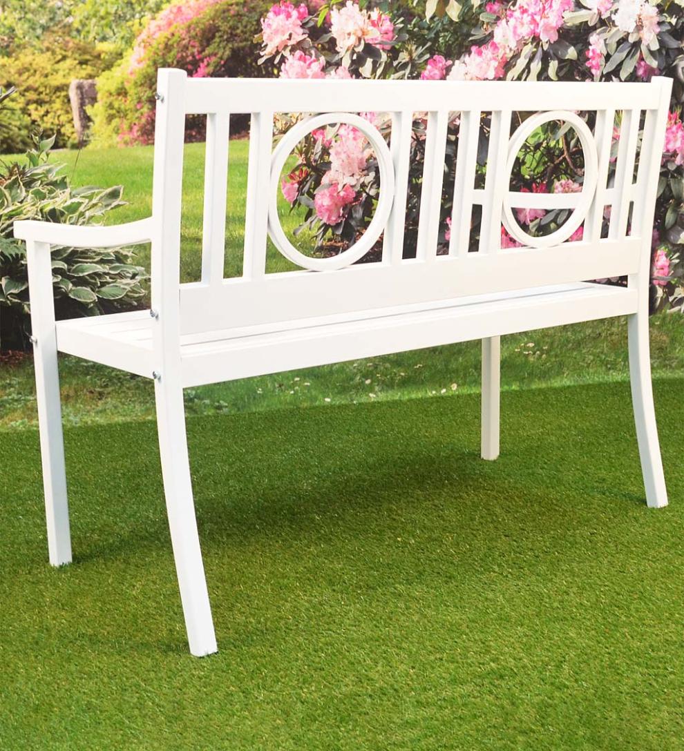 Plow &amp; Hearth Metal Furniture | Outdoor Living Grayson Steel Garden Bench - Black