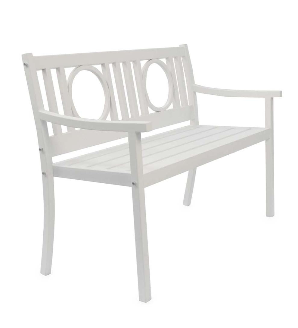 Plow &amp; Hearth Metal Furniture | Outdoor Living Grayson Steel Garden Bench - Black