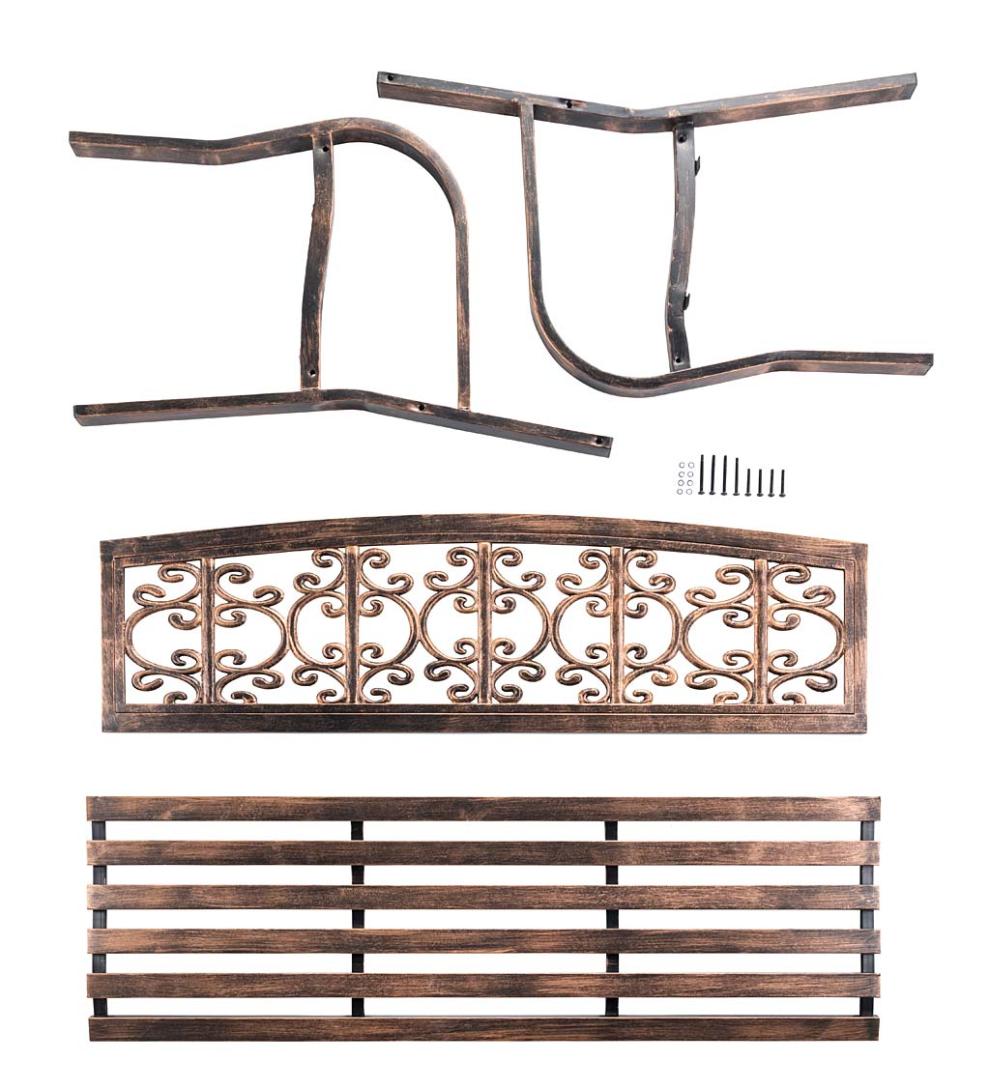 Plow &amp; Hearth Metal Furniture | Outdoor Living Montebello Metal Garden Bench