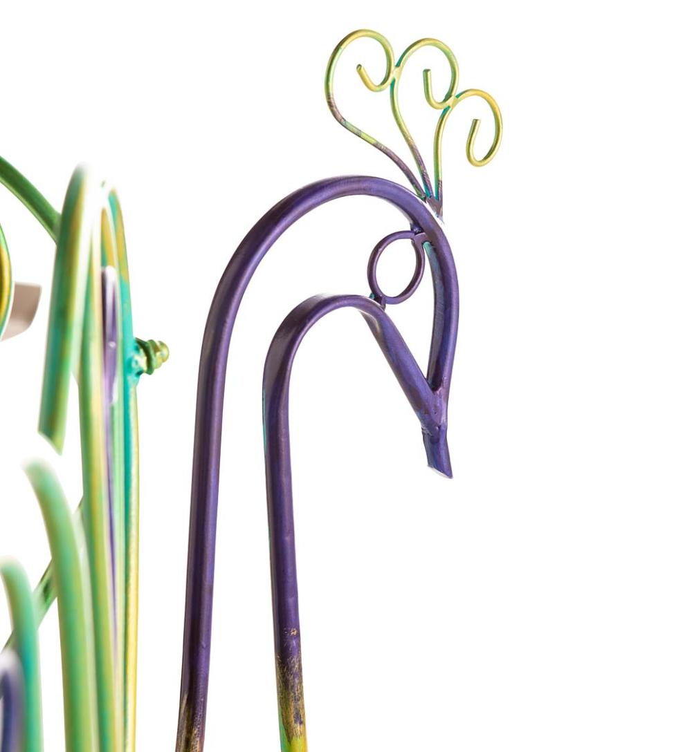 Plow &amp; Hearth Metal Furniture | Outdoor Living Multicolor Metal Peacock Garden Chair
