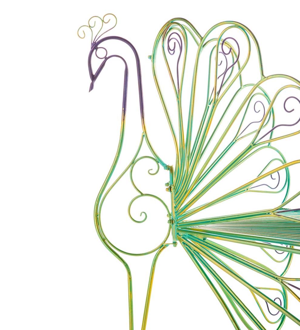 Plow &amp; Hearth Metal Furniture | Outdoor Living Multicolor Metal Peacock Garden Chair