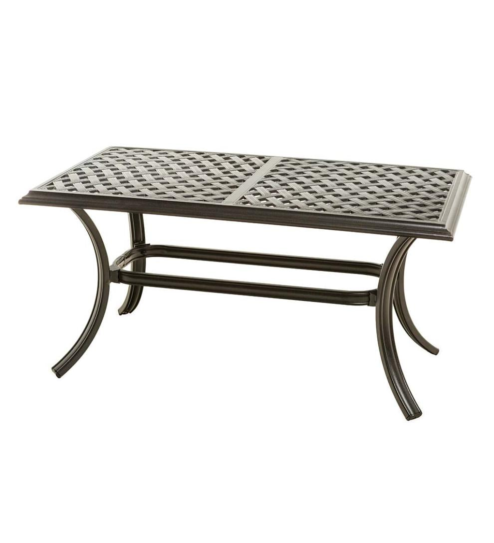 Plow &amp; Hearth Metal Furniture | Outdoor Living Park Grove Cast Aluminum Outdoor 4-Piece Seating Set With Cushions