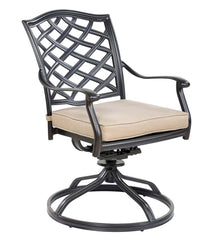 Plow &amp; Hearth Metal Furniture | Outdoor Living Park Grove Cast Aluminum Outdoor 7-Piece Dining Set With Cushions