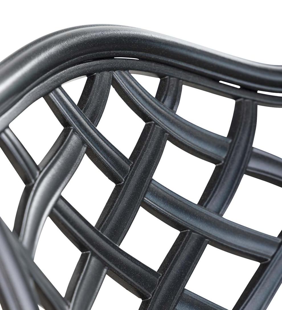 Plow &amp; Hearth Metal Furniture | Outdoor Living Park Grove Cast Aluminum Outdoor 7-Piece Dining Set With Cushions