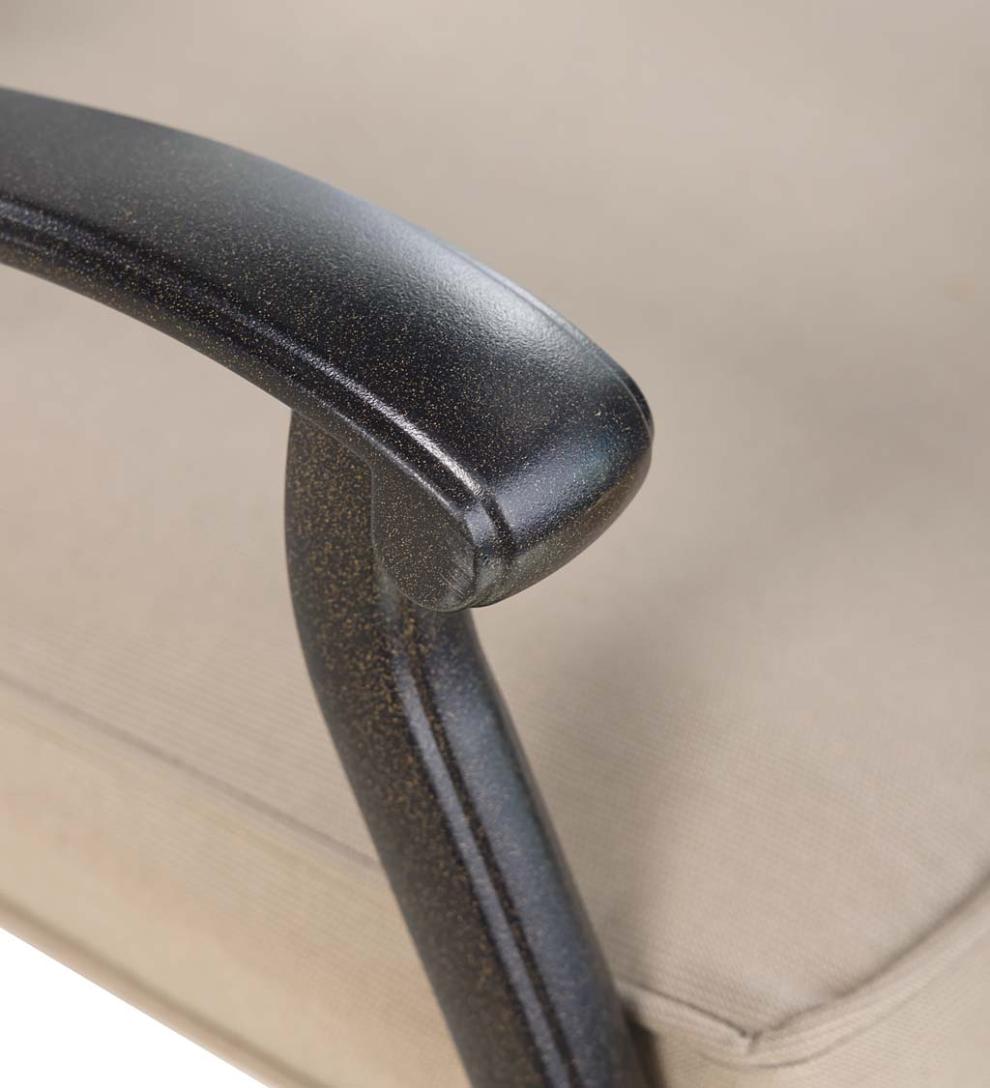 Plow &amp; Hearth Metal Furniture | Outdoor Living Park Grove Cast Aluminum Outdoor 7-Piece Dining Set With Cushions