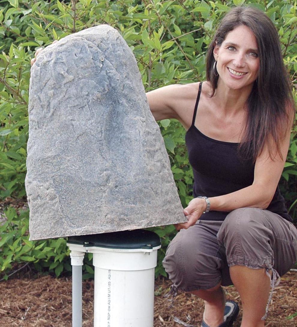 Plow &amp; Hearth Mockrocks® | Yard &amp; Garden Usa-Made Mock Rock® Well Pipe Cover - Brown